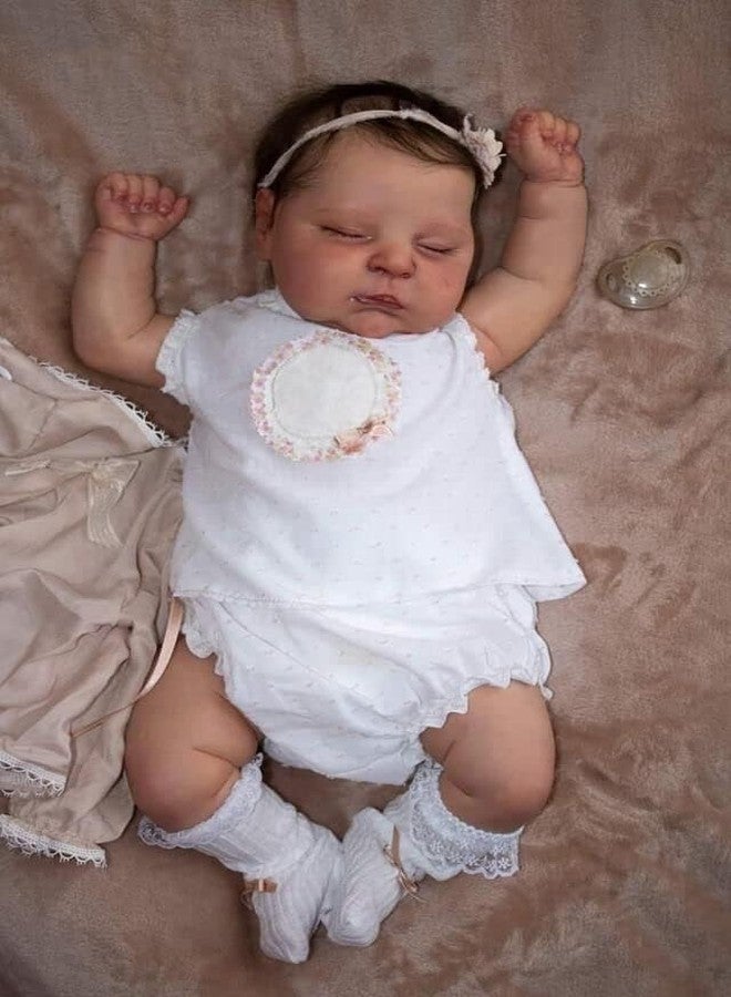 Angelbaby 20inch Reborn Realistic Baby Doll Girl Look Real Soft Asleep Newborn Baby Lifelike Handmade Bebe Reborn Cute Doll Sets for Toddlers Toys - Image 4