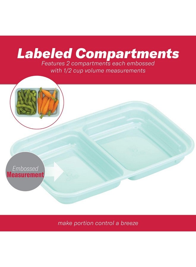 GoodCook Meal Prep Rectangle Snack Containers, 10 Pack, Light Blue, BPA-Free, Reusable 3-Compartment, Portable Snack Box, Microwave & Freezer Safe, with Lids for Portion Control - Image 4