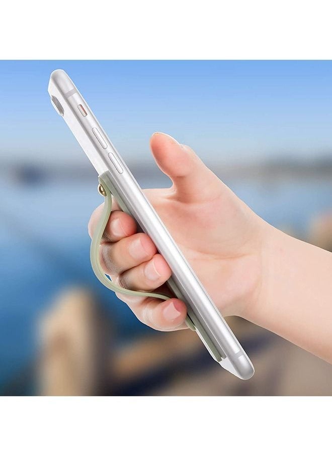6 Pcs Telescopic Type Back Pasting Phone Grip Strap Holder, Portable Universal Phones Soft Silicone Waterproof Finger Loop, Steady Alloy Buckle Phone Kickstand