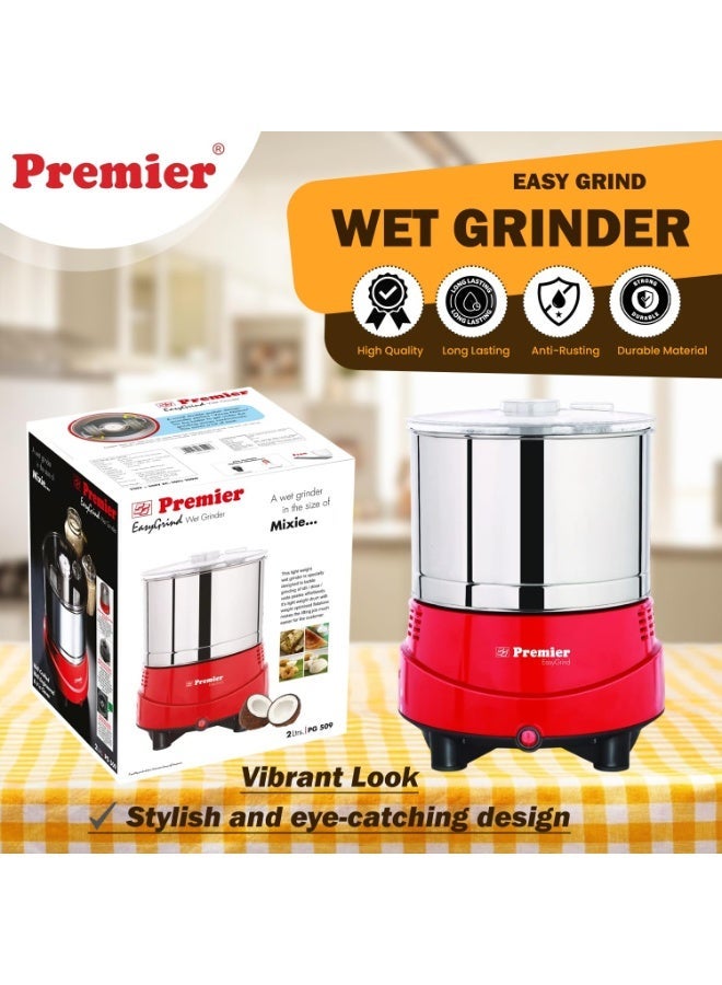 Premier Easy Grind Wet Grinder_ 2-Liter, 230v Appliance in Vibrant Red, Offers Efficient Grinding for Large Quantities, User-Friendly Design - Image 2