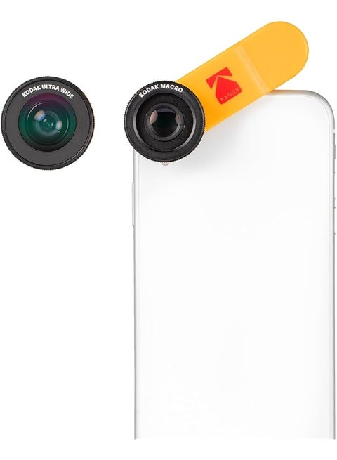 2 In 1 Smartphone Lens Set Consisting Of A 100° Wide Angle And 15X Macro Lens Universal Clip Mount Works With Multicams And Front Cameras Ksm001