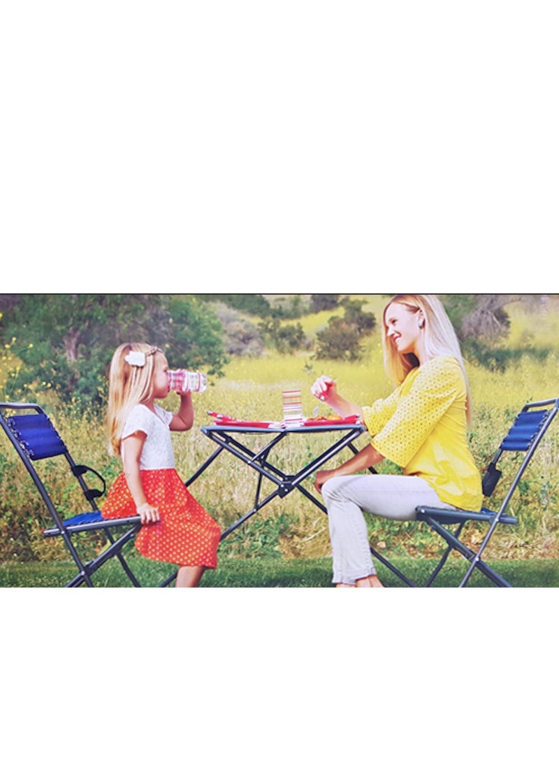 HEXAR Durable Long Lasting Camping Folding Chair Table Set with Bag - Image 1