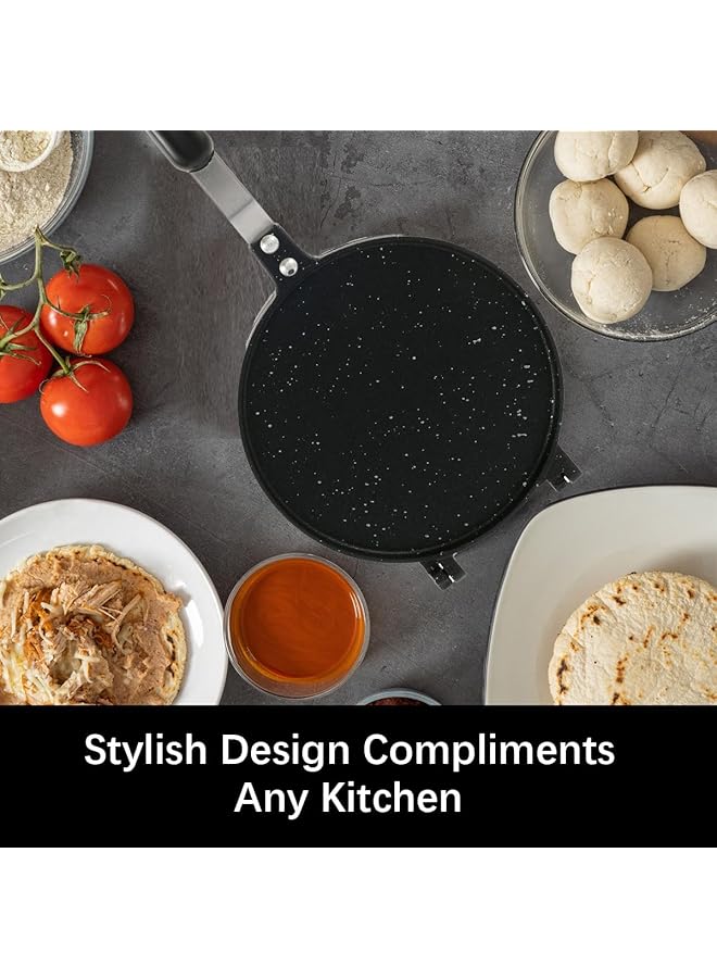 NALACAL مقلاة مزدوجة الجوانب، مقلاة ضغط التورتيلا، صانعة جبن مشوي غير لاصقة، مكابس بانيني لصنع الساندويتشات، مقلاة شواء قلابة من الألومنيوم بمقبض من الباكليت، مقلاة شواء للوجبات الخفيفة والفطائر والوافل للاستخدام المنزلي - Image 5