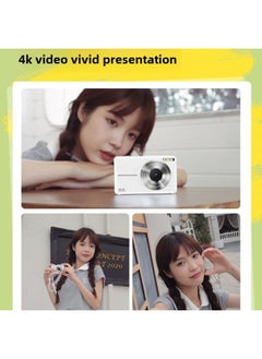 Generic Card Camera Student Digital Photography Vlog Beginner-Level Small Carry-on High Definition Travel Girl Replaces CCD-Body Color: Green/64g Card  - Image 5
