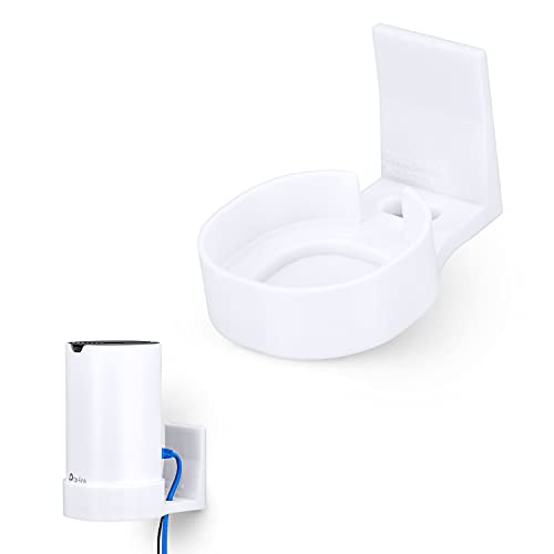 BRAINWAVZ Adhesive Deco M4 & S4 Wall Mount Holder suitible for TP-Link WiFi Mesh, Strong VHB Tape Bracket, No Screws, Drilling & No Tools Needed, Easy to Install, White by Brainwavz (Single) - Image 1