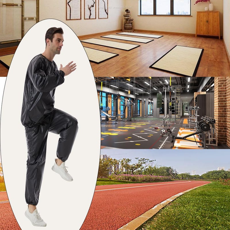 DawnBreak Sauna Sweat Suit for Women/Men Exercise Weight Loss Gym Fitness Workout Black - XL - Image 3
