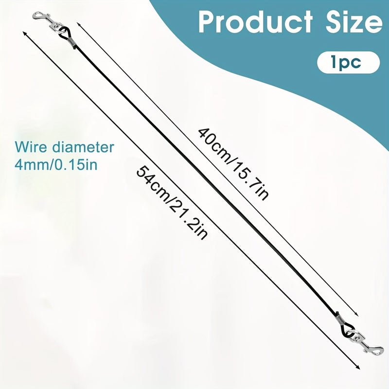White 16 Inch No Chew Dog Leash Extender Car Seat Belt Dual Clip Safety Restraint 360 Rotation - Image 5