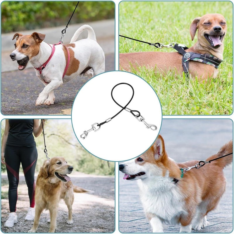 White 16 Inch No Chew Dog Leash Extender Car Seat Belt Dual Clip Safety Restraint 360 Rotation - Image 2