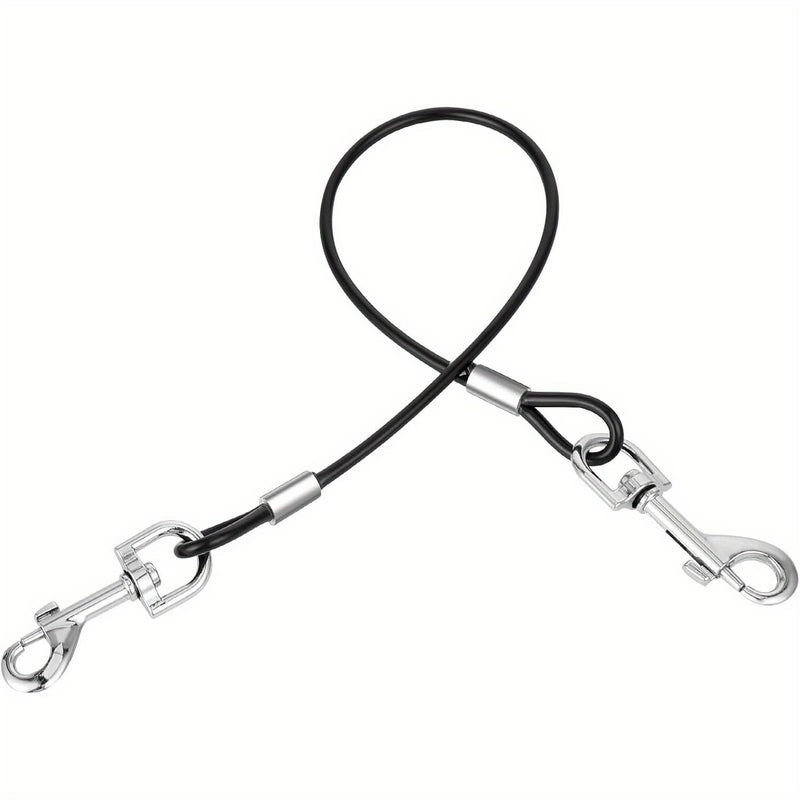White 16 Inch No Chew Dog Leash Extender Car Seat Belt Dual Clip Safety Restraint 360 Rotation - Image 4