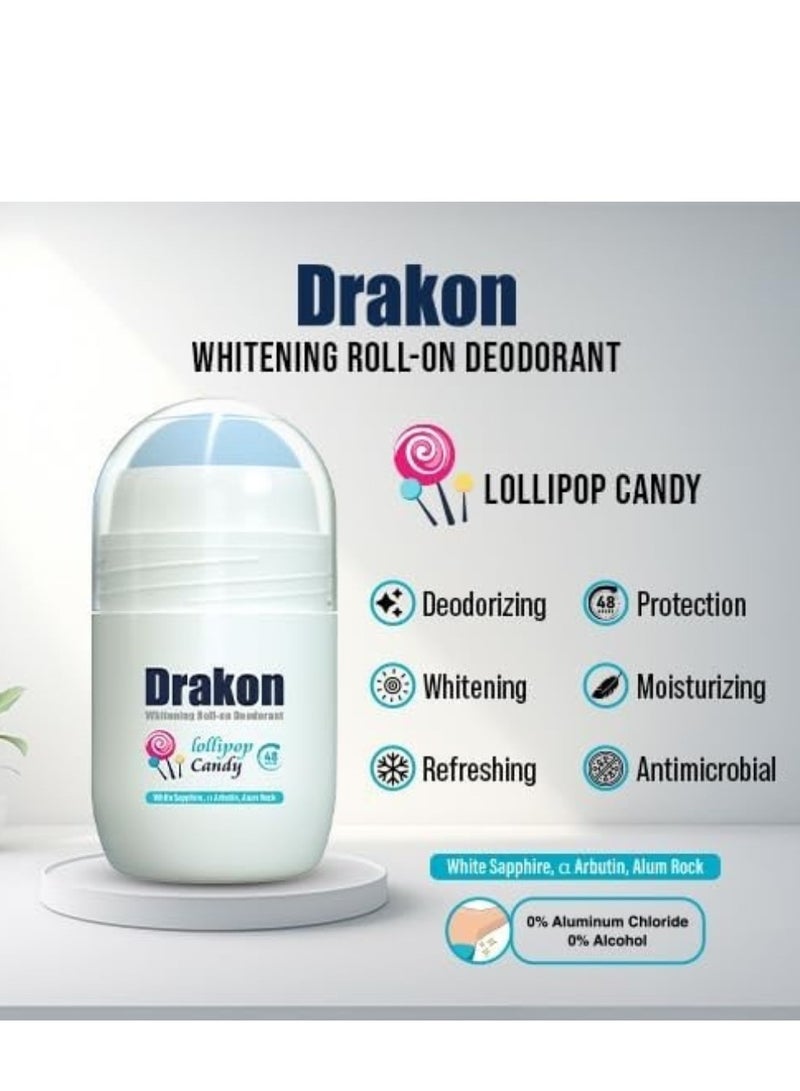 دراكون مزيل العرق دراكون 5 في 1 برائحة الحلوى المصاصة، حماية لمدة 48 ساعة لمنطقة تحت الإبط الحساسة - Image 2