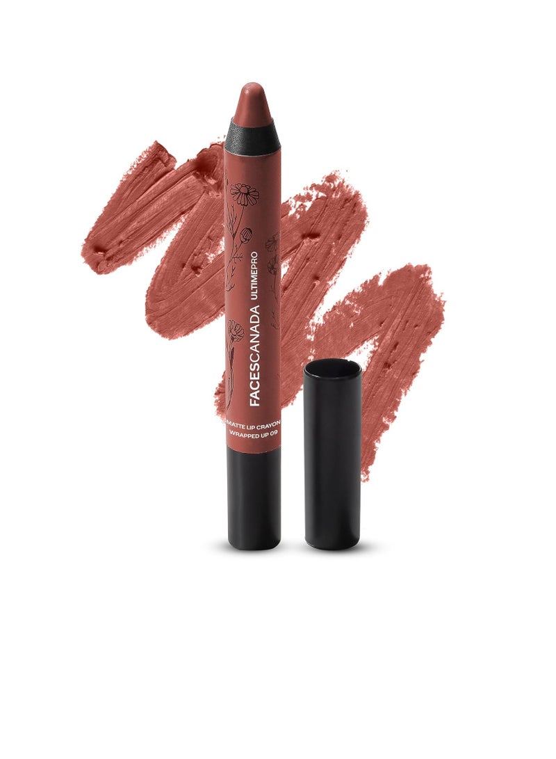 Faces Canada Matte Lip Crayon - Wrapped Up 2.8G   8Hr Long Stay   Smooth Creamy Matte Texture | Intense Color In 1 Stroke  Hydrates With Chamomile and Cocoa Butter - Image 1
