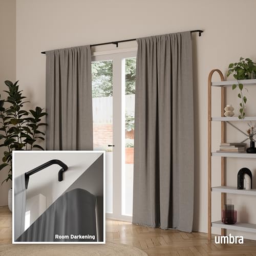 Umbra Twilight Curtain Rod Set Wrap Around Design Ideal for Blackout or Room Darkening Panels 30 to 84 Inches Black - Image 3