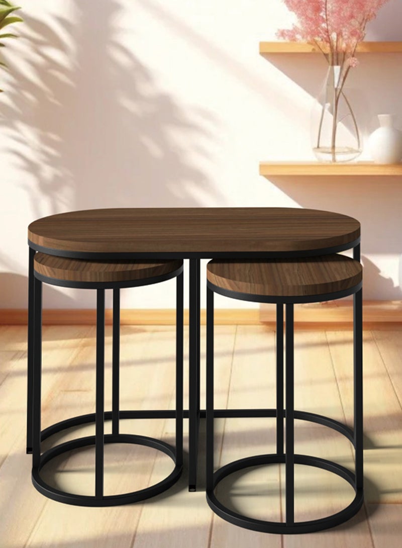 Sharpdo Round Coffee Table Simple Modern Living Room Home Wood Light Luxury Style Combination 1 Table and 2 Chair - Image 1