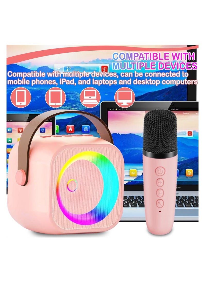 SYOSI Portable Bluetooth Machine, Mini Karaoke for Kids & Adults with 2 Wireless Microphones, Ideal Gifts for Girls Ages 4-12+, Great for Family Home Party  - Image 4