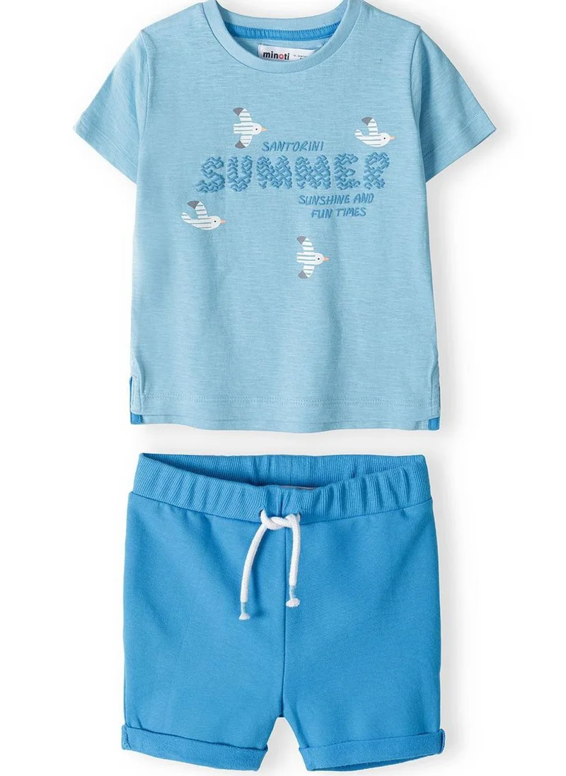 مينوتي Baby Boys  T-Shirt And Fleece Short Set