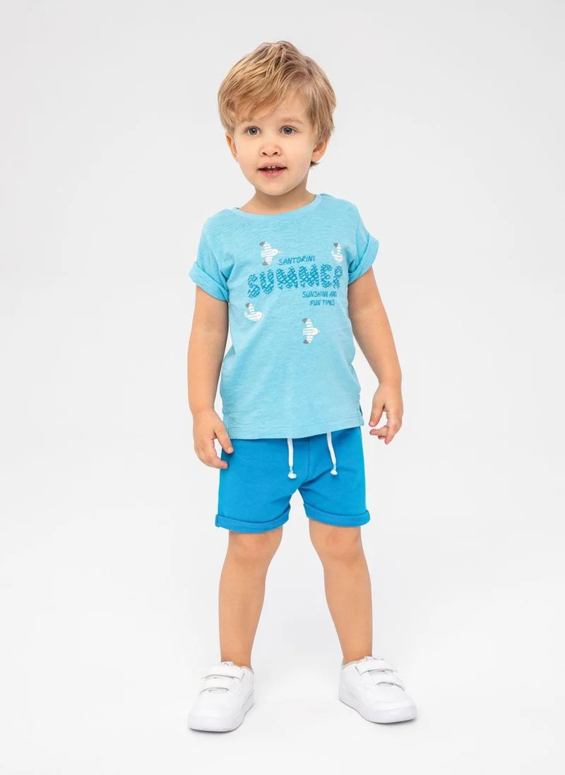 مينوتي Baby Boys  T-Shirt And Fleece Short Set