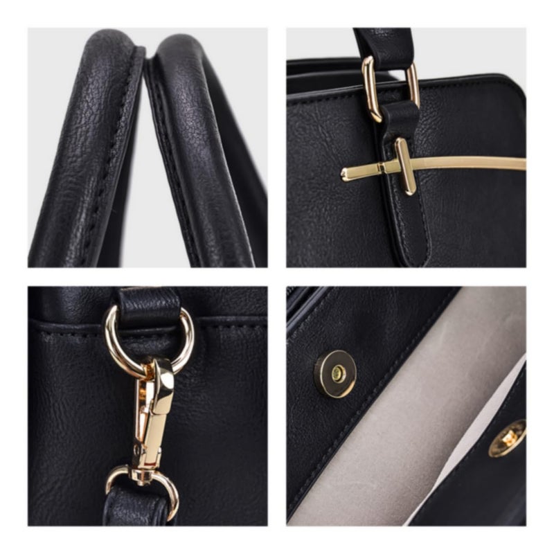 DASEIN Women Handbag Wallet Tote Shoulder Hobo Bag Top Handle Satchel Purse Set 2pcs with 3 Compartments - Image 5