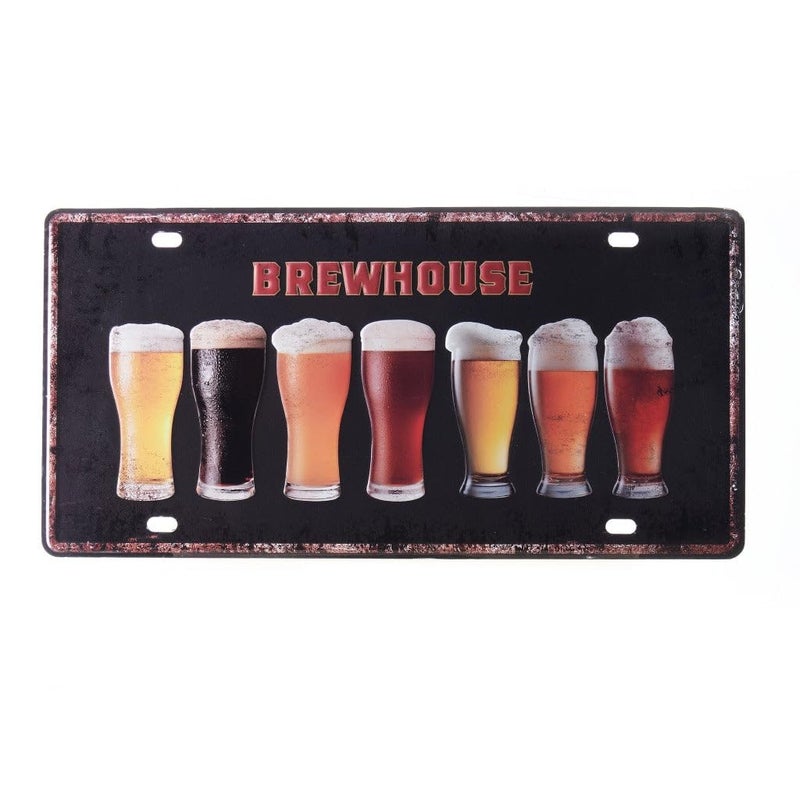 Eazywagon Brewhouse Beer Multipurpose Metal Signs - License Wall Plate, Decorative Car Tag - Ideal for Cafe, Restaurant, Shop, Home, Hotel, Club, Office, Living Area - Image 1