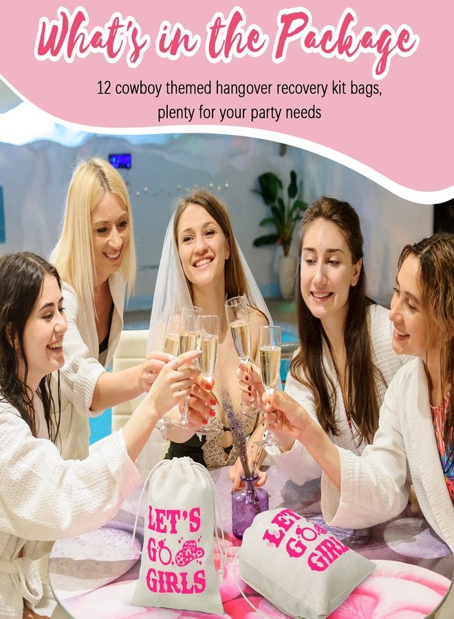 Dunzy 12 Pieces Let's Go Girls Party Bags Bachelorette Western Cowgirl Recovery Bags with Drawstring Bridal Shower Party Favor Wedding Bachelor Party Supplies(5.9 x 7.9 Inch) - Image 5