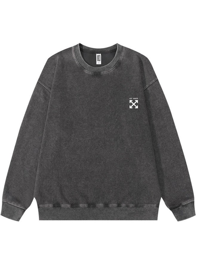 OFF-WHITE Men's and women's long-sleeved sweater with loose off-shoulder round neck - Image 3