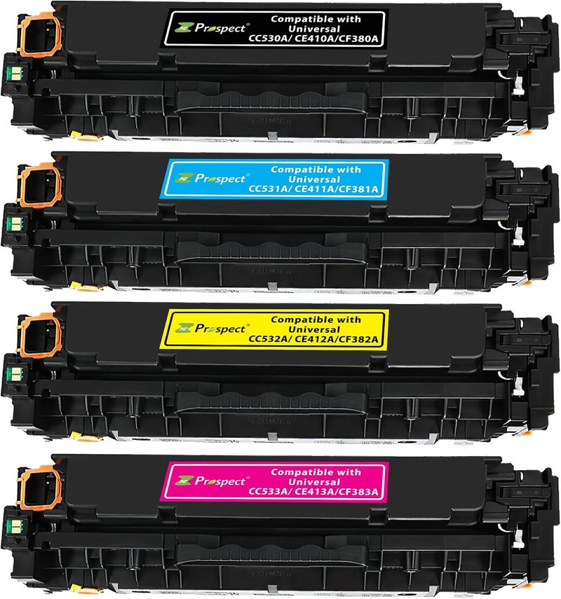 بروسبكت مجموعة خراطيش متوافقة من بروسبكت ��ونر 304A 305A 312A CC530A CC531A CC532A CC533A مع طابعة HP Color LaserJet Pro MFP M476nw M476dn M476dw Pro 400 Color (أسود وسماوي وأصفر وأرجواني - 4 قطع) - Image 4