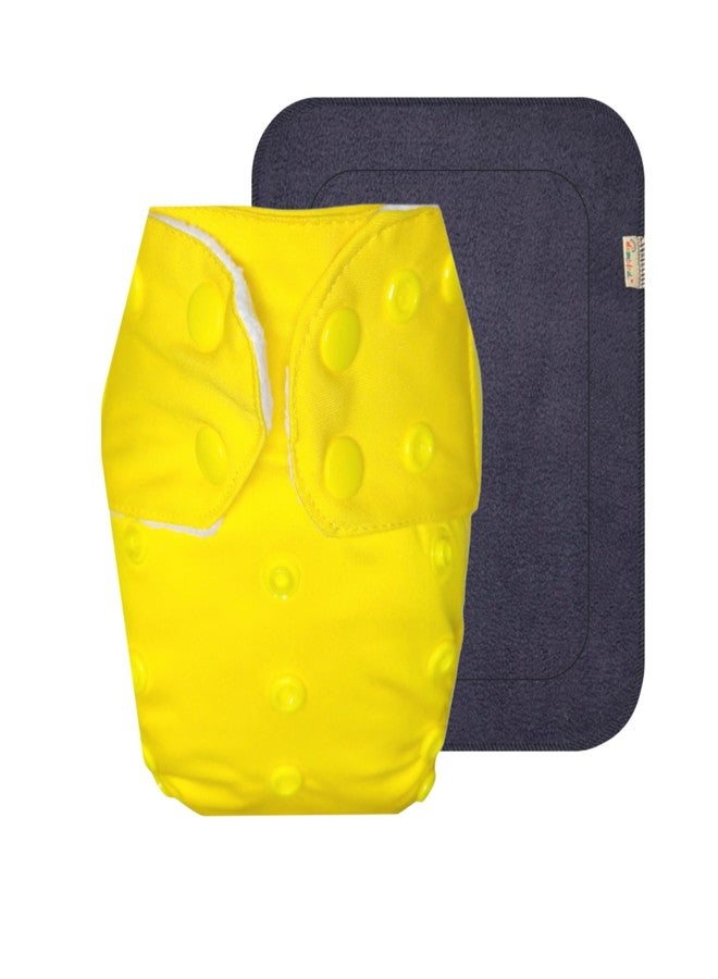 حفاضات دمبلدو القماشية الممتازة مع حشوة سوداء (عبوة من قطعة واحدة) | ناعمة ولطيفة | وسادة ماصة من 6 طبقات | أزرار كبس قابلة للتعديل | تغيير حفاضات بدون قلق | من 3 أشهر إلى 3 سنوات | للجنسين