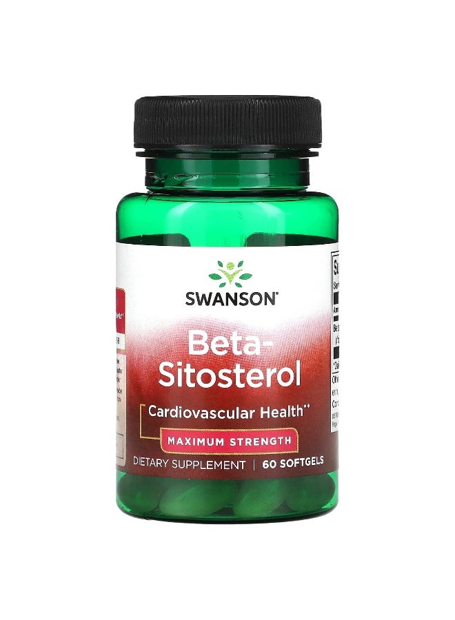 SWANSON Swanson, Beta-Sitosterol, Maximum Strength, 160 mg, 60 Softgels  - Image 1