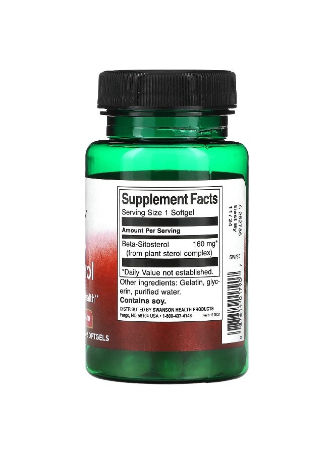 SWANSON Swanson, Beta-Sitosterol, Maximum Strength, 160 mg, 60 Softgels  - Image 2