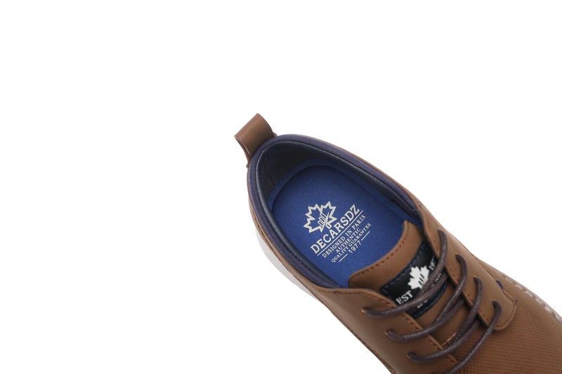DECARSDZ Mens Dress Shoes Casual Oxford Shoes Business Formal Derby Sneakers Walking Shoe Brown - Image 2
