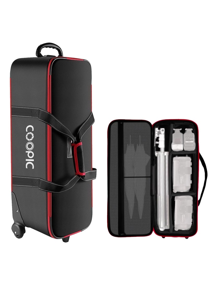 Coopic حقيبة حمل معدات استوديو التصوير COOPIC TB-80 المتينة، 81 سم × 28 سم × 27 سم، حقيبة عربة حمل، مقصورة مبطنة بمقبض عجلات لحامل الضوء، الحامل الثلاثي، ضوء الفلاش، مظلة استوديو التصوير - Image 4