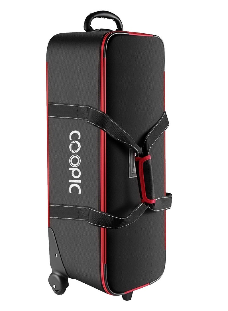 Coopic حقيبة حمل معدات استوديو التصوير COOPIC TB-80 المتينة، 81 سم × 28 سم × 27 سم، حقيبة عربة حمل، مقصورة مبطنة بمقبض عجلات لحامل الضوء، الحامل الثلاثي، ضوء الفلاش، مظلة استوديو التصوير - Image 1