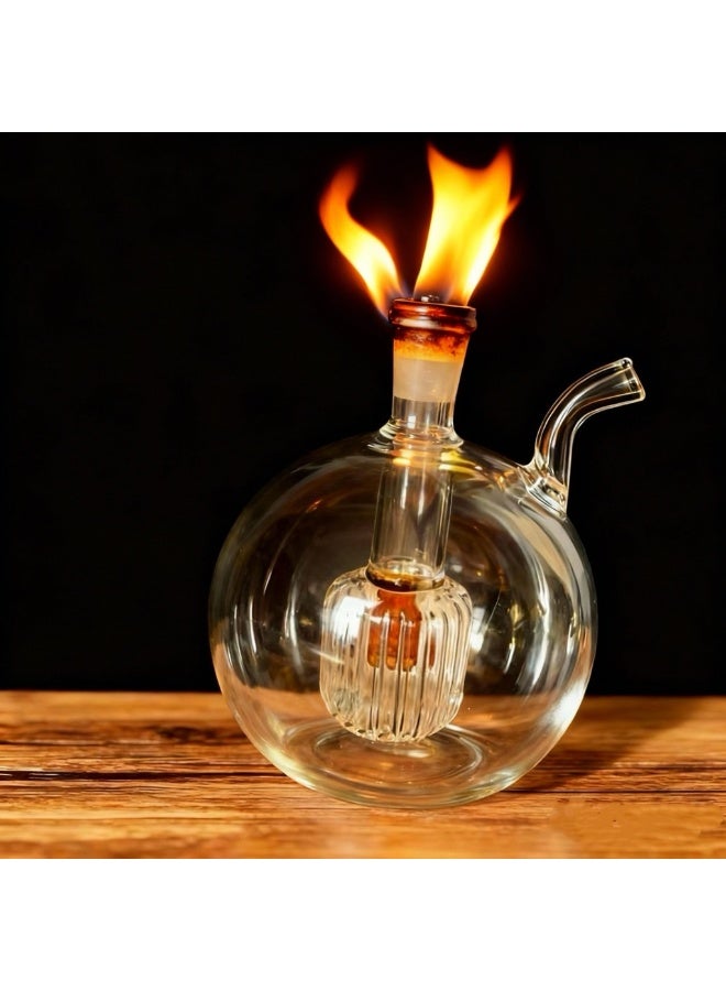 مصباح زيت زجاجي ممتاز مقاوم للحرارة، زجاجة مزهرية زجاجية مصنوعة من مادة البورسليكات عالية الجودة للاستخدام طويل الأمد، مزهرية زجاجية شفافة (لون عشوائي)