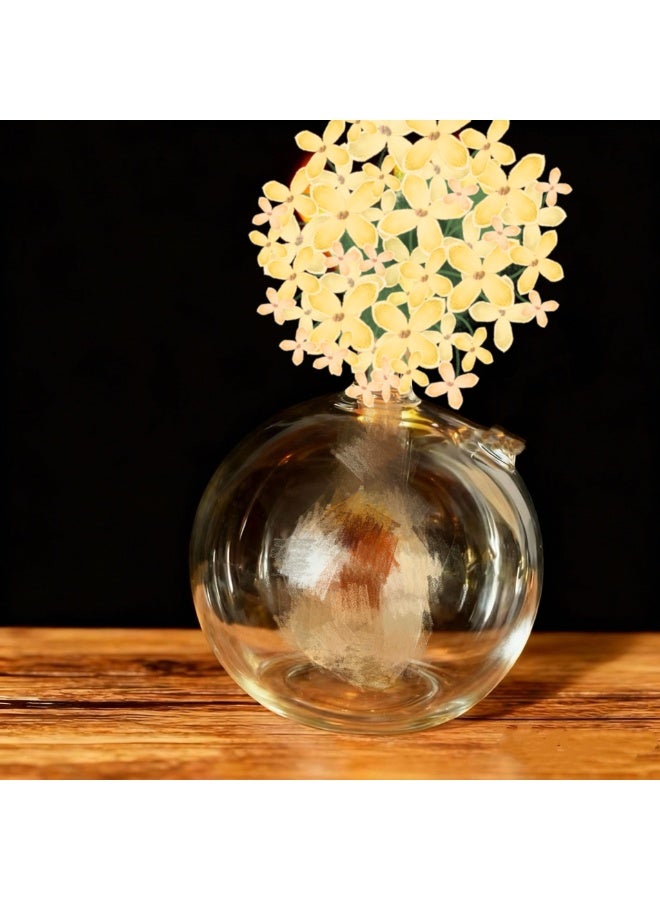 Premium Heat Resistant Glass Oil Lamp, Glass Vase Bottle Medical Grade High Borosilicate Material for Long lasting Use Glass Vase Transparent (Random Color)