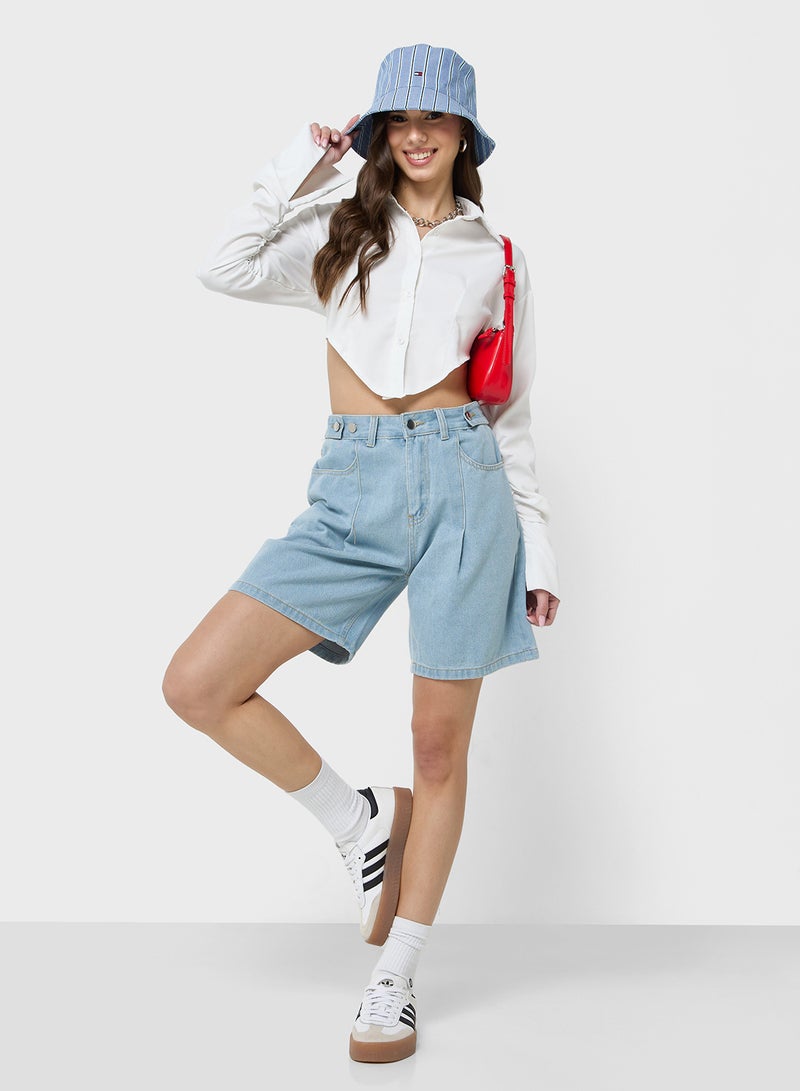 Ginger High Waist Denim Bermuda Shorts  - Image 1