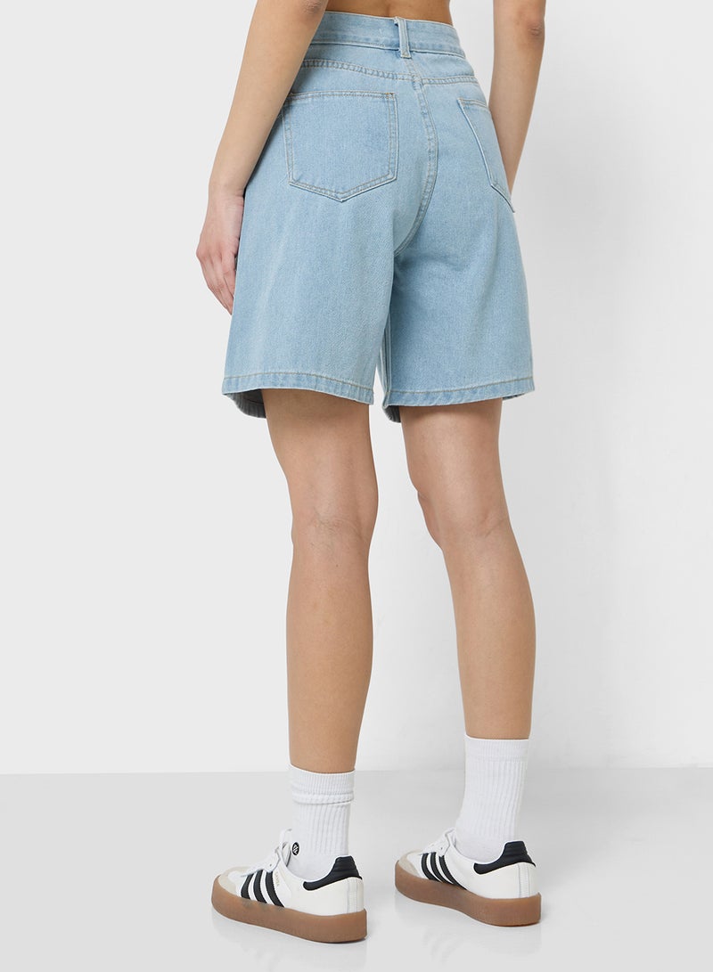 Ginger High Waist Denim Bermuda Shorts  - Image 3