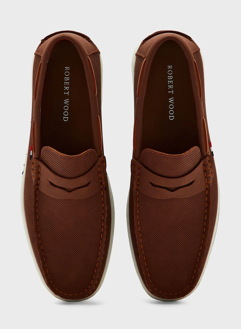 Robert Wood Nubuck Casual Slip Ons
