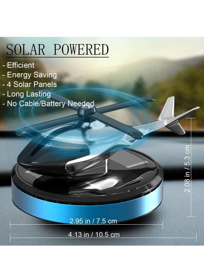 TIGER Car Air Fresheners, Al Alloy Solar Powered Rotating Incense Helicopter Diffuser – Stylish Home & Car Décor, Aromatherapy Essential Oil Diffuser, Blue - Image 2