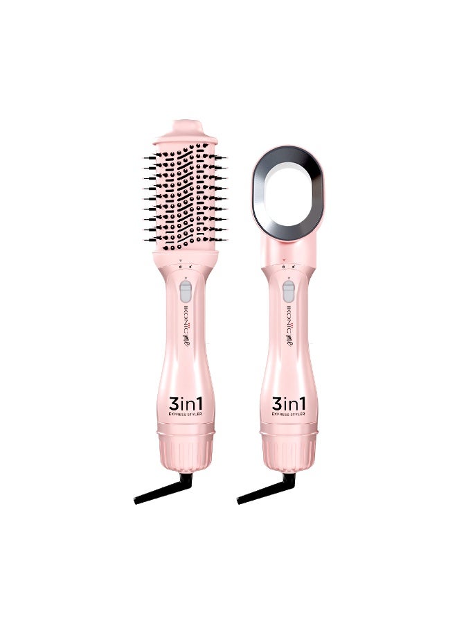 Ikonic 3-in-1 Express Styler, Pink , 1200W Hot Air Brush & Volumizer Blow Dryer for Women, Ceramic Titanium Tourmaline Coating, Innovative Airflow Vents, Mixed Styling Bristles,All Hair Type - Image 1