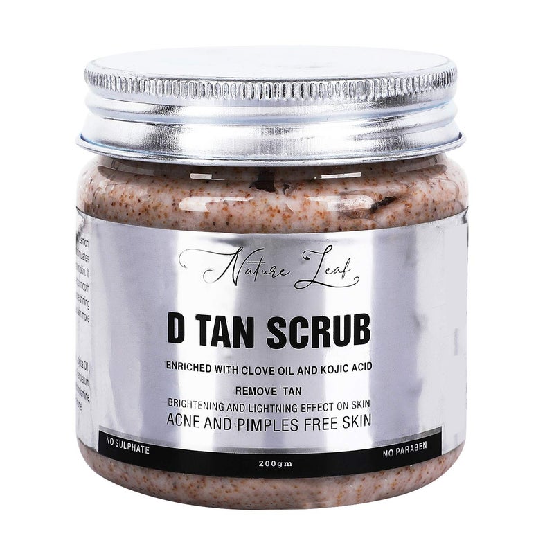 Nature leaf Nature Leaf Combo Of Dtan Scrub Enriched With Clove Oil And Kojic Acid Scrub 200 Ml And Papaya Skin Lightning Gel Pack Of 2 200 Ml - Image 4