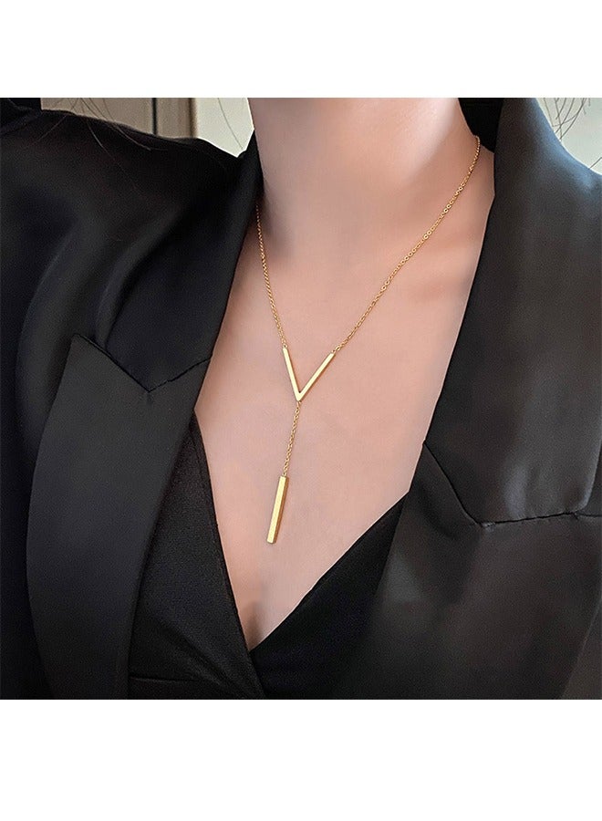 V-Shaped Pendant Necklace For Women and Girls Trendy Fashion Accessories with a Unique Minimalist Vibe Fashion Jewelry Dress Accessories - Image 2