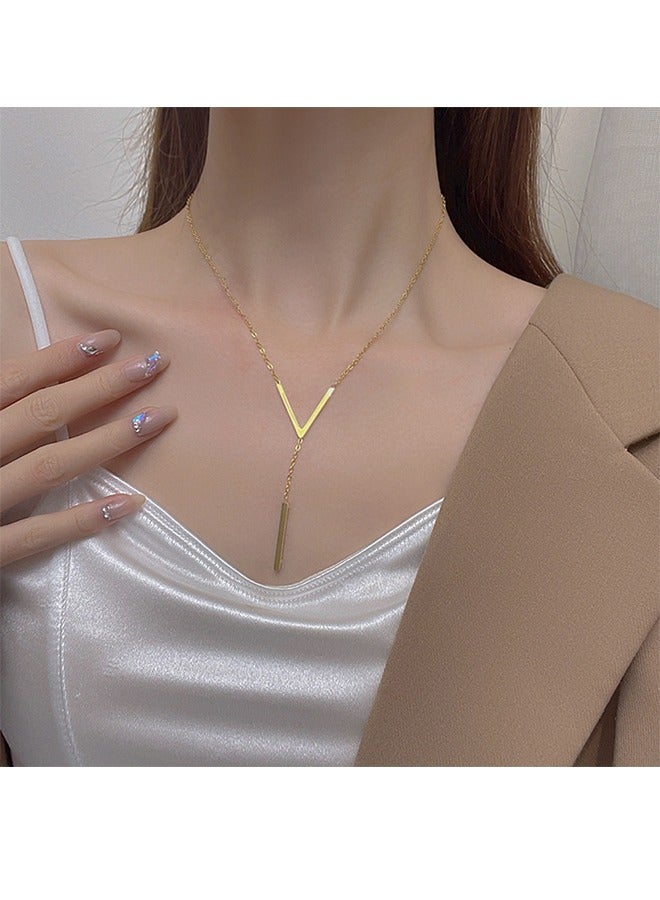 V-Shaped Pendant Necklace For Women and Girls Trendy Fashion Accessories with a Unique Minimalist Vibe Fashion Jewelry Dress Accessories - Image 3