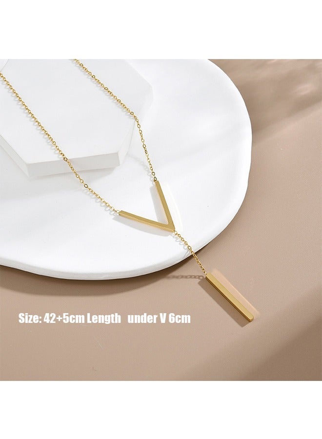V-Shaped Pendant Necklace For Women and Girls Trendy Fashion Accessories with a Unique Minimalist Vibe Fashion Jewelry Dress Accessories - Image 5