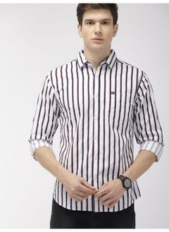 White Slim Fit Casual Multi Stripes Cutaway Collar Full Sleeves Cotton Shirt - pzsku/Z1BB6651D17EB3BC2D1BEZ/45/_/1733555507/651c31b8-f0c4-4a05-9767-251f1638970f