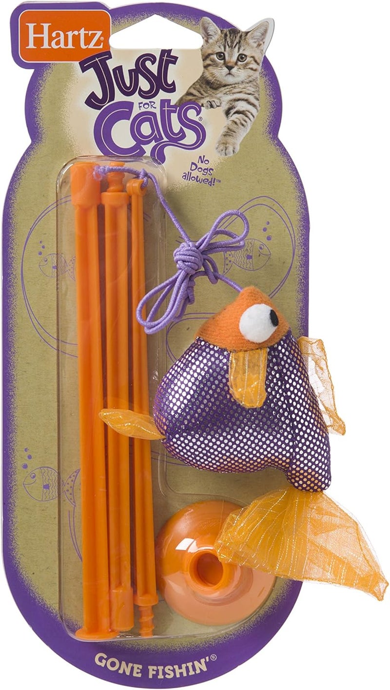 Hartz Just for Cats Gone Fishin Cat Toy with Plush Fish and Teaser Wand - Image 4