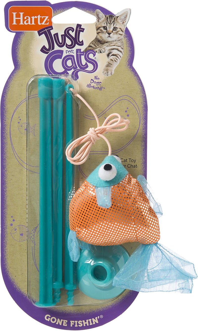 Hartz Just for Cats Gone Fishin Cat Toy with Plush Fish and Teaser Wand - Image 3