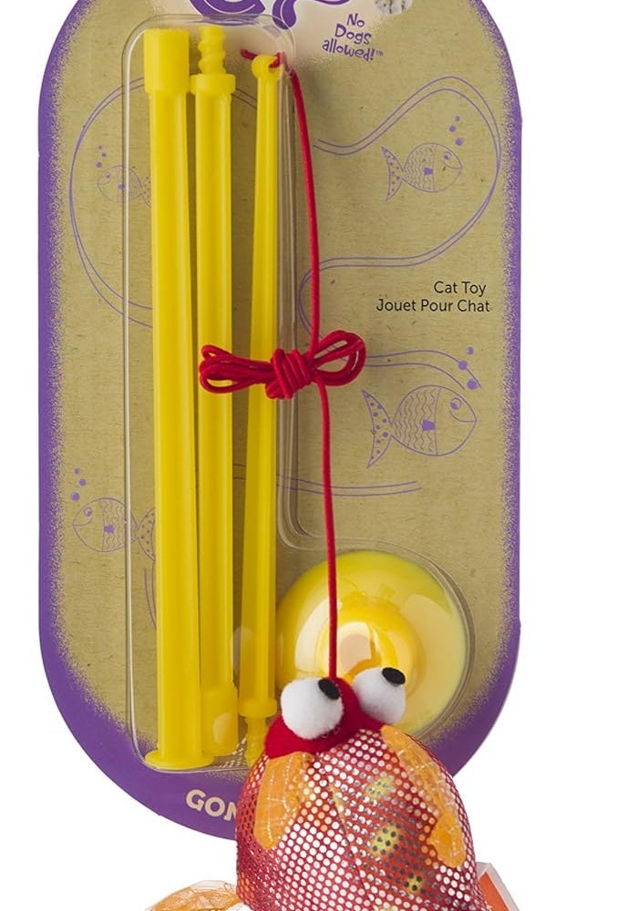 Hartz Just for Cats Gone Fishin Cat Toy with Plush Fish and Teaser Wand - Image 5