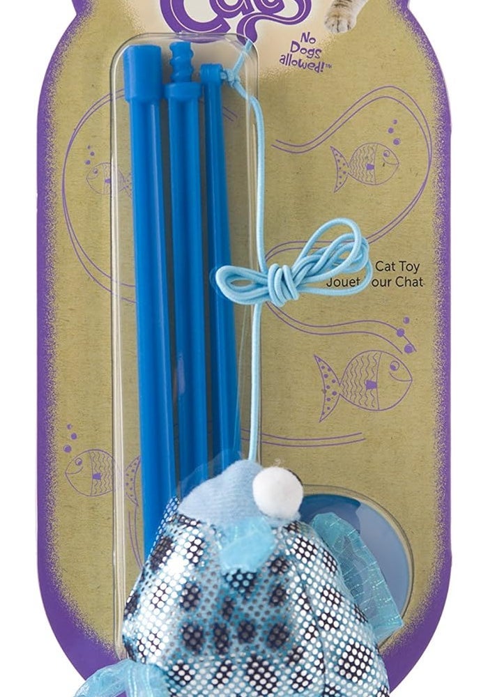 Hartz Just for Cats Gone Fishin Cat Toy with Plush Fish and Teaser Wand - Image 1