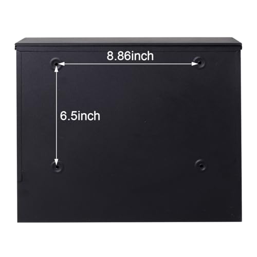 Jssmst Locking Mailbox Wall Mount for Outside– Jssmst Mailboxes with Key Lock for Front Door Fence, Large Capacity Letter Box, 14.3 x 4.1 x 11.8 Inch, Black, SM-HPB911BN - Image 5