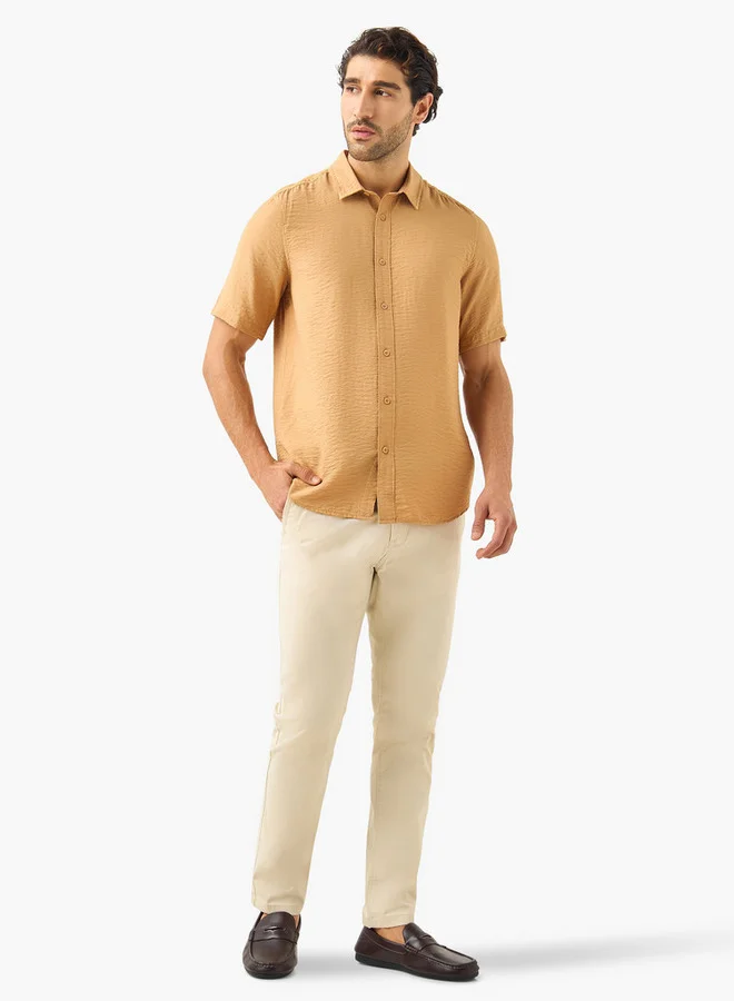 Splash FAV Regular Fit Shirt with Collar and Short Sleeves