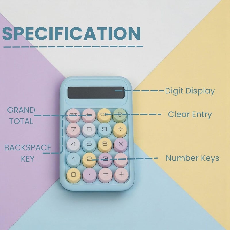 Blue Tick Bluetick Desktop Calculator - Big Buttons | 1 Year Warranty | Aesthetic Candy Color | Comfortable Touch | Handheld for Daily Uses (Purple) - Image 5